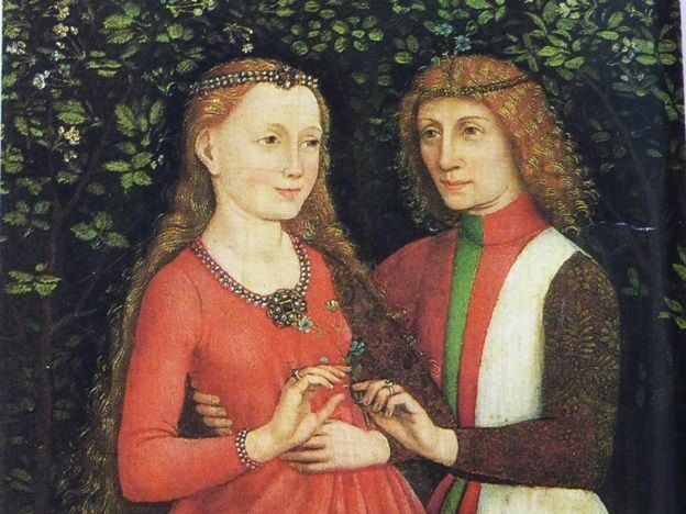 Mary of Burgundu and her fiance with diamond